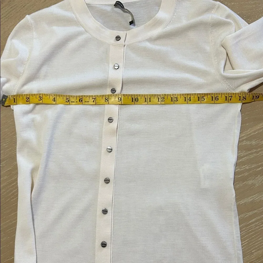 Balenciaga Cream Snap front Cardigan, Size XL, NWOT. - Picture 11 of 12